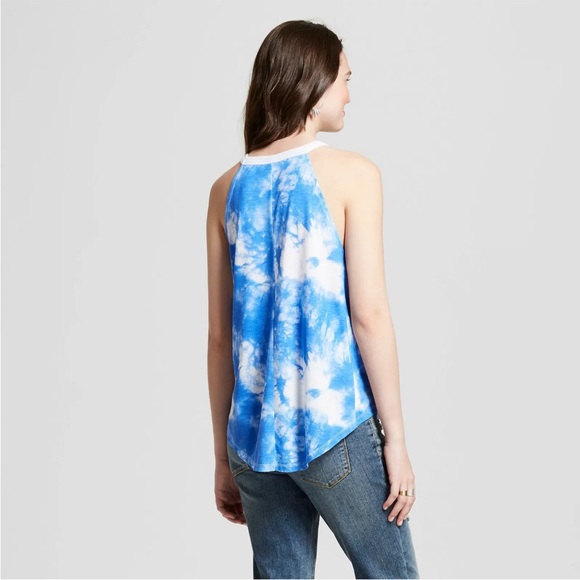 Modern Lux Beach Lake Peace Sign Hippie Tie Dye Sky Tank Top Cover Up Women’s S - Picture 2 of 7